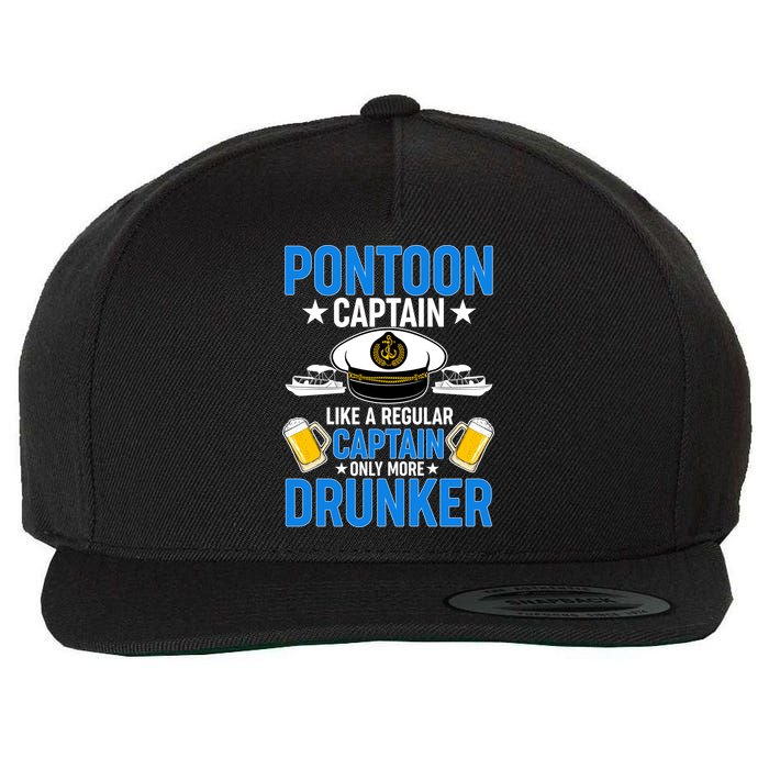 Pontoon Captain Like A Regular Captain Only More Drunker Beer Wool Snapback Cap