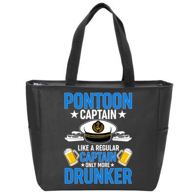 Pontoon Captain Like A Regular Captain Only More Drunker Beer Zip Tote Bag