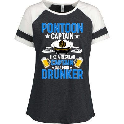 Pontoon Captain Like A Regular Captain Only More Drunker Beer Enza Ladies Jersey Colorblock Tee