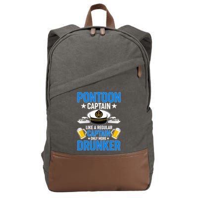 Pontoon Captain Like A Regular Captain Only More Drunker Beer Cotton Canvas Backpack