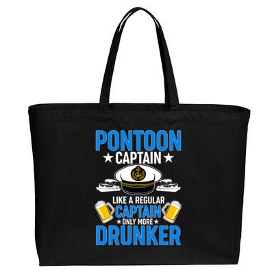 Pontoon Captain Like A Regular Captain Only More Drunker Beer Cotton Canvas Jumbo Tote