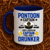 Pontoon Captain Like A Regular Captain Only More Drunker Beer Mug