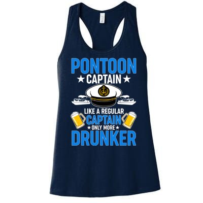 Pontoon Captain Like A Regular Captain Only More Drunker Beer Women's Racerback Tank