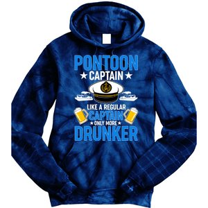 Pontoon Captain Like A Regular Captain Only More Drunker Beer Tie Dye Hoodie