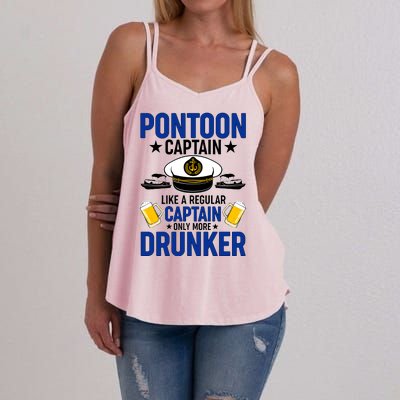 Pontoon Captain Like A Regular Captain Only More Drunker Beer Women's Strappy Tank