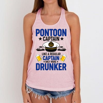 Pontoon Captain Like A Regular Captain Only More Drunker Beer Women's Knotted Racerback Tank