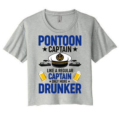 Pontoon Captain Like A Regular Captain Only More Drunker Beer Women's Crop Top Tee