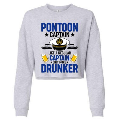 Pontoon Captain Like A Regular Captain Only More Drunker Beer Cropped Pullover Crew