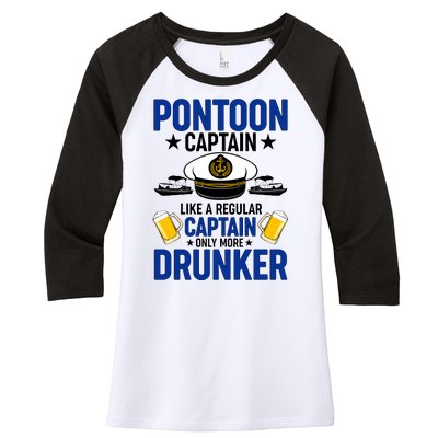 Pontoon Captain Like A Regular Captain Only More Drunker Beer Women's Tri-Blend 3/4-Sleeve Raglan Shirt