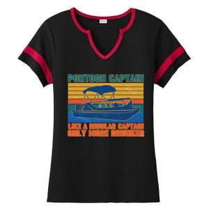 Pontoon Drunk Captain Ladies Halftime Notch Neck Tee