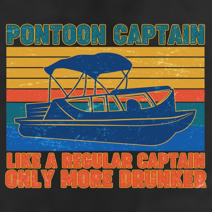 Pontoon Drunk Captain 7 Panel Mesh Trucker Snapback Hat