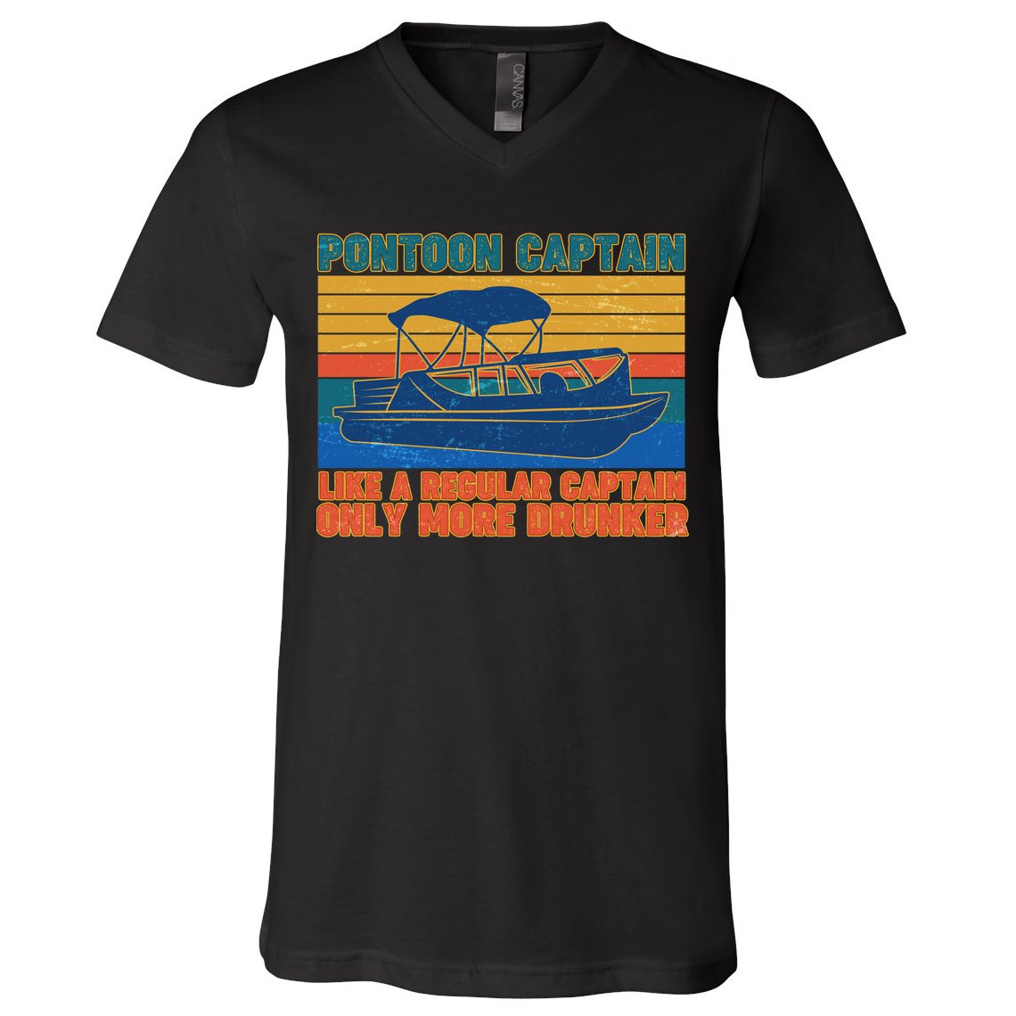 Pontoon Drunk Captain V-Neck T-Shirt