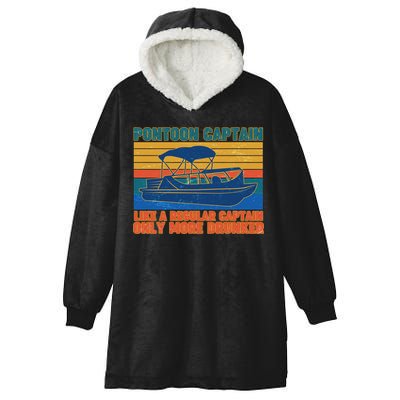 Pontoon Drunk Captain Hooded Wearable Blanket