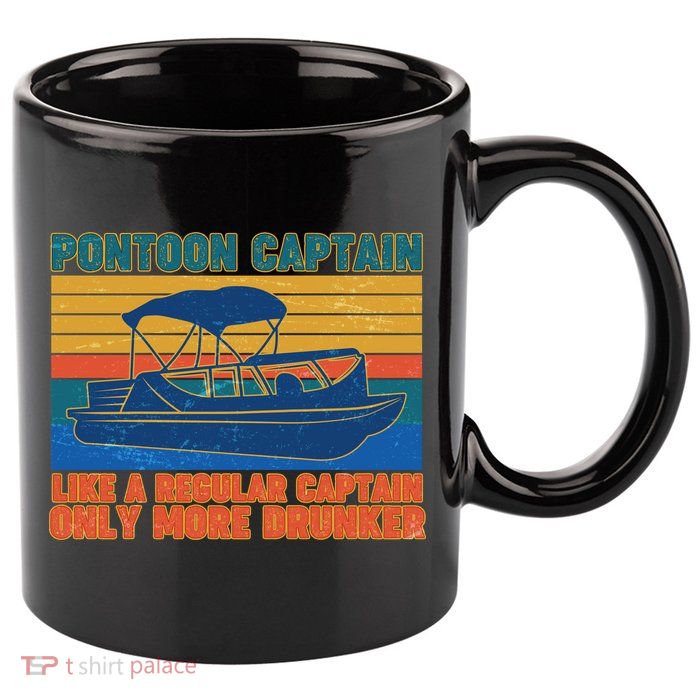 Pontoon Drunk Captain 11oz C Handle Ceramic Mug