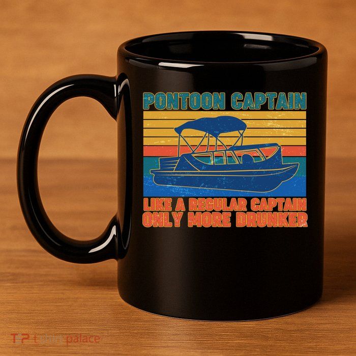 Pontoon Drunk Captain 11oz C Handle Ceramic Mug