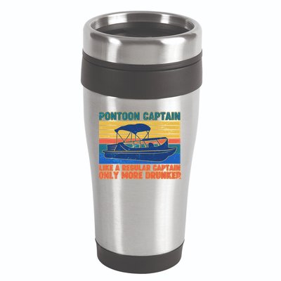 Pontoon Drunk Captain 16oz Travel Tumbler