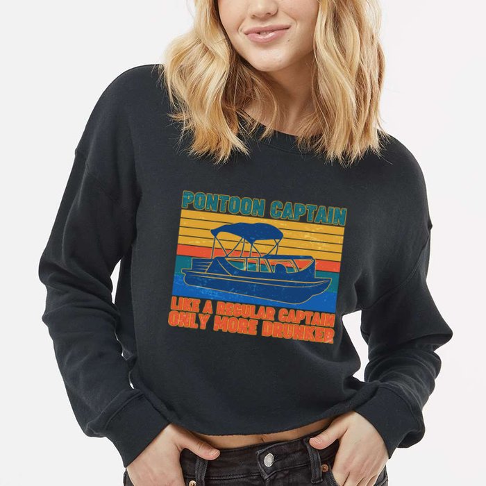Pontoon Drunk Captain Cropped Pullover Crew