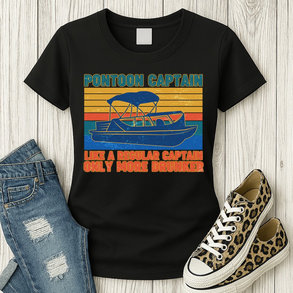 Pontoon Drunk Captain Womens T-Shirt