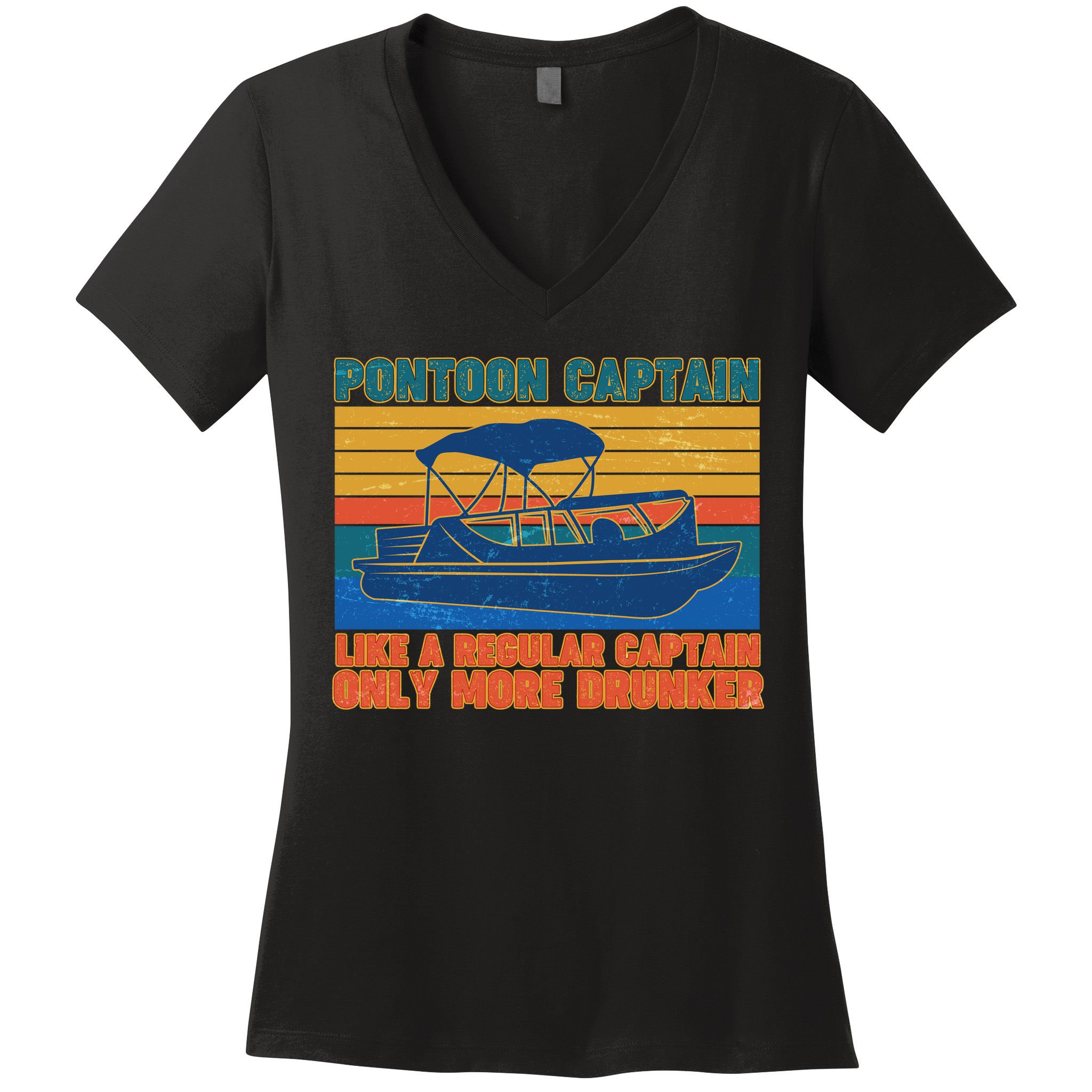 Pontoon Drunk Captain Women's V-Neck T-Shirt