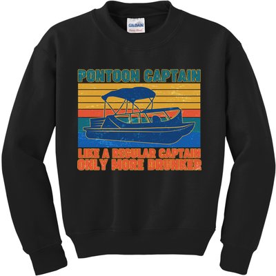 Pontoon Drunk Captain Kids Sweatshirt