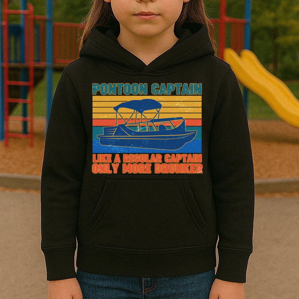 Pontoon Drunk Captain Kids Hoodie