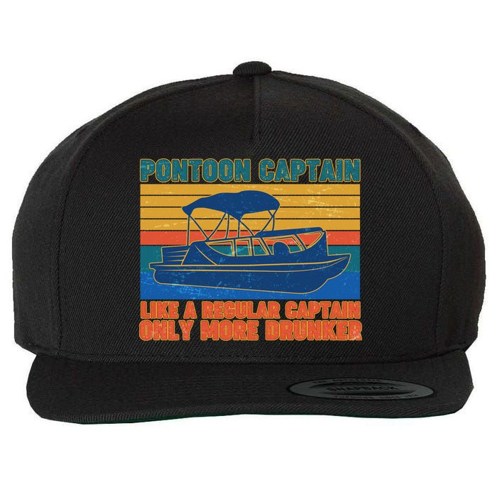 Pontoon Drunk Captain Wool Snapback Cap
