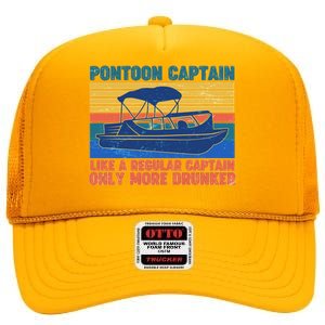 Pontoon Drunk Captain High Crown Mesh Back Trucker Hat