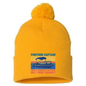 Pontoon Drunk Captain Pom Pom 12in Knit Beanie