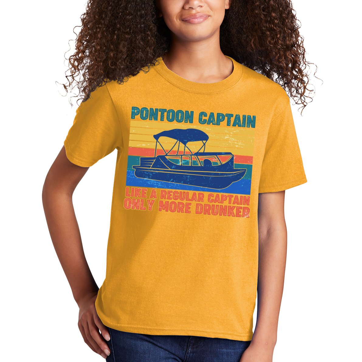 Pontoon Drunk Captain Kids T-Shirt