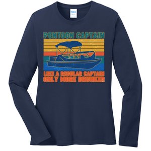 Pontoon Drunk Captain Ladies Long Sleeve Shirt