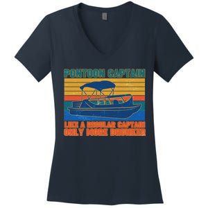 Pontoon Drunk Captain Women's V-Neck T-Shirt