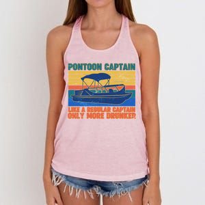 Pontoon Drunk Captain Women's Knotted Racerback Tank