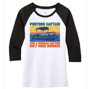 Pontoon Drunk Captain Women's Tri-Blend 3/4-Sleeve Raglan Shirt