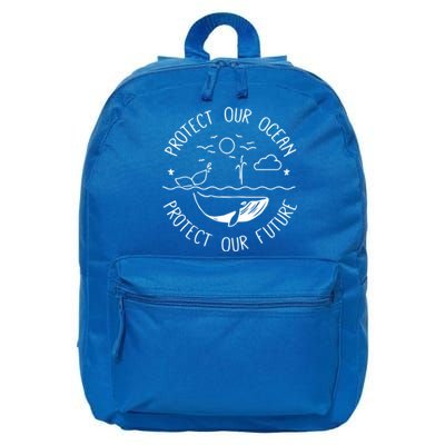 Protect Our Ocean Protect Our Future Whale Ocean Cute Gift 16 in Basic Backpack