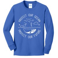 Protect Our Ocean Protect Our Future Whale Ocean Cute Gift Kids Long Sleeve Shirt