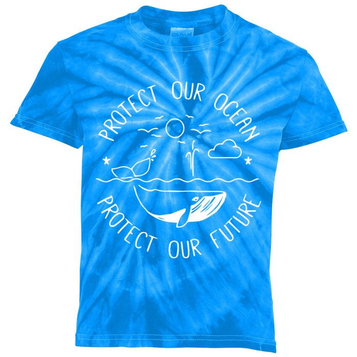 Protect Our Ocean Protect Our Future Whale Ocean Cute Gift Kids Tie-Dye T-Shirt