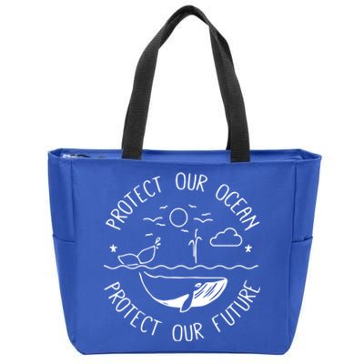 Protect Our Ocean Protect Our Future Whale Ocean Cute Gift Zip Tote Bag