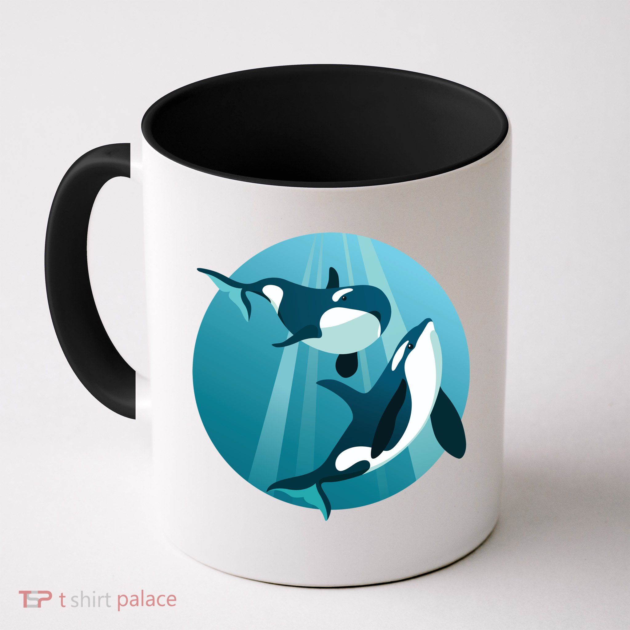 Pair Of Orcas Swimming Mug