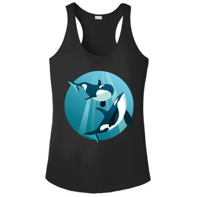 Pair Of Orcas Swimming Ladies PosiCharge Competitor Racerback Tank