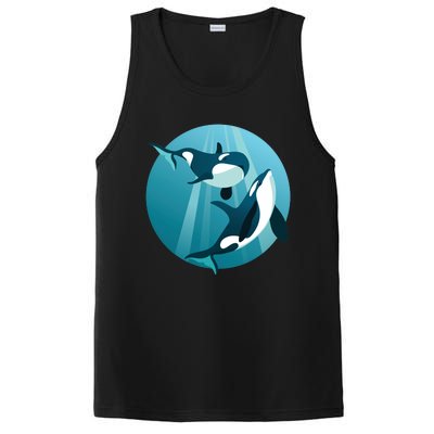 Pair Of Orcas Swimming PosiCharge Competitor Tank