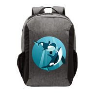 Pair Of Orcas Swimming Vector Backpack