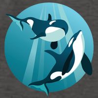 Pair Of Orcas Swimming Vector Backpack