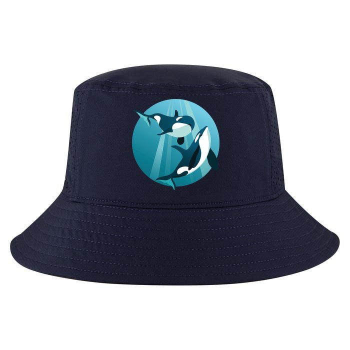 Pair Of Orcas Swimming Cool Comfort Performance Bucket Hat