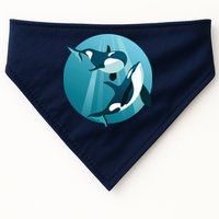 Pair Of Orcas Swimming USA-Made Doggie Bandana