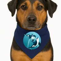Pair Of Orcas Swimming USA-Made Doggie Bandana