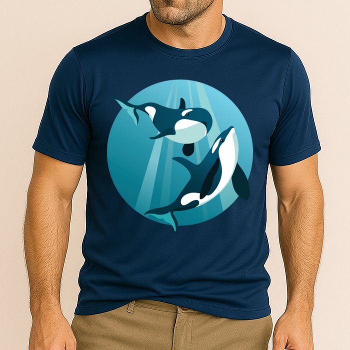 Pair Of Orcas Swimming Performance Shirt
