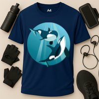 Pair Of Orcas Swimming Performance Shirt