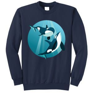 Pair Of Orcas Swimming Sweatshirt