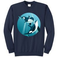 Pair Of Orcas Swimming Sweatshirt