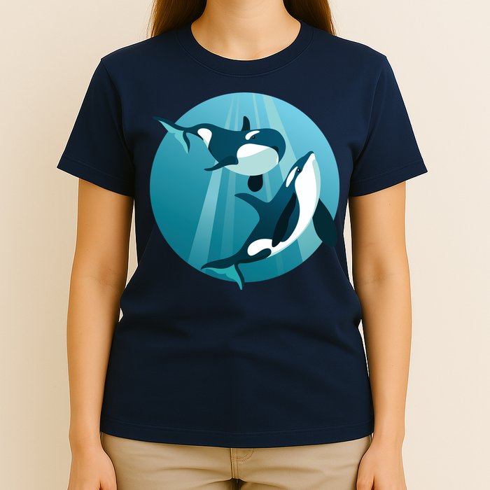 Pair Of Orcas Swimming T-Shirt